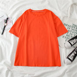 GCAROL 2020 Spring Summer Women Candy T-shirt Oversize Boyfriend Style Tops Perfect Basic Tees Render Unlined Upper Garment