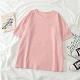 GCAROL 2020 Spring Summer Women Candy T-shirt Oversize Boyfriend Style Tops Perfect Basic Tees Render Unlined Upper Garment