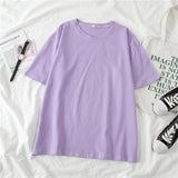GCAROL 2020 Spring Summer Women Candy T-shirt Oversize Boyfriend Style Tops Perfect Basic Tees Render Unlined Upper Garment