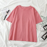 GCAROL 2020 Spring Summer Women Candy T-shirt Oversize Boyfriend Style Tops Perfect Basic Tees Render Unlined Upper Garment