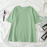 GCAROL 2020 Spring Summer Women Candy T-shirt Oversize Boyfriend Style Tops Perfect Basic Tees Render Unlined Upper Garment
